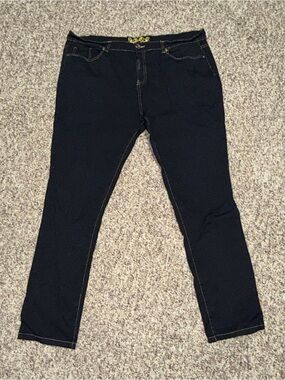 Women's plus size 20 No Fuze black skinny jeans gold stitching design pocket